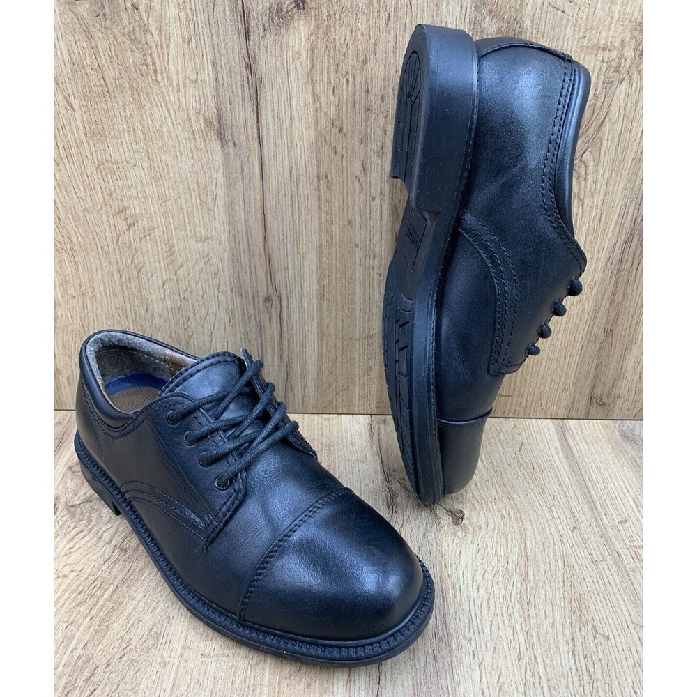Dockers Dress Shoes Mens 7.5 M Gordon Oxford Black Leather Cap Toe 90-2214